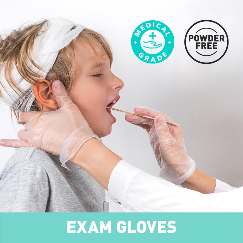 OKIAAS Disposable Gloves XL, Food Safe| Latex-Free and Powder-Free Clear Vinyl Gloves for Cooking, Food Prep, Household Cleaning | Medium,100 Counts/Box - Image 4